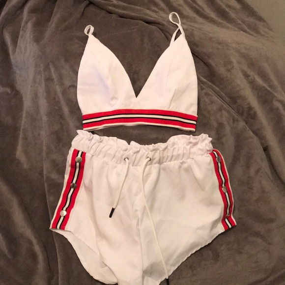 bra two piece shorts tracksuit